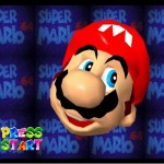 Na tela de abertura, se pode "brincar" com a cabeça do Mario.